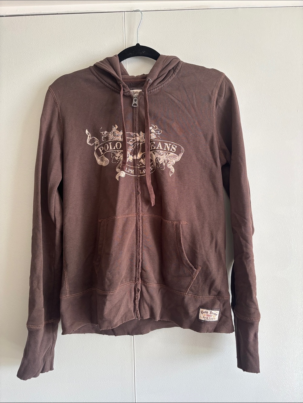 Ralph Lauren Brown Fleece Jacket with Cream Label